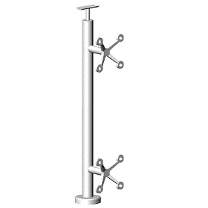 CRL P642CPS Polished Stainless 42" P6 Series Spider 180 Degree Center Post Railing Kit