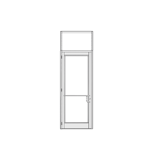 White KYNAR Paint DH-350 Series Frame with Transom Prepped for Three-Point Lock and 3 Butt Hinges for 36" x 84" Door Opening Hinge Left Swing-In
