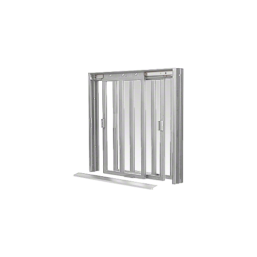 CRL DW4400A Satin Anodized DW Series Manual Deluxe Sliding Service Window XX with Screen