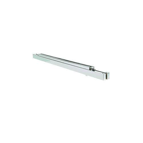 Polished Stainless Single Narrow Floating Header with Surface Mounted Top Pivots - for 36" Wide Opening