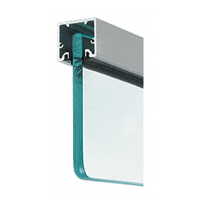 Brushed Stainless Anodized Wide U-Channel with Top Load Roll-In Glazing Gasket for 3/8" and 1/2" Glass - Custom Length