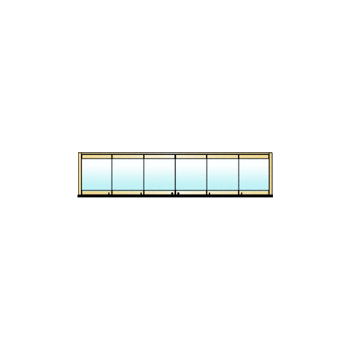 Polished Brass 6-Panel Bipart Overhead Track Full Bi-Fold Door Configuration