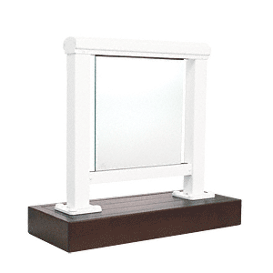 White Large Aluminum Railing Showroom Glass Display with Wood Base