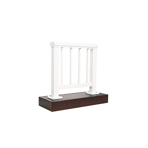 White Small Aluminum Railing Showroom Picket Display With Wood Base
