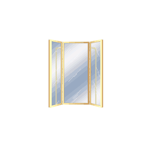 Gold Anodized Custom Size Triple Mirror Frame