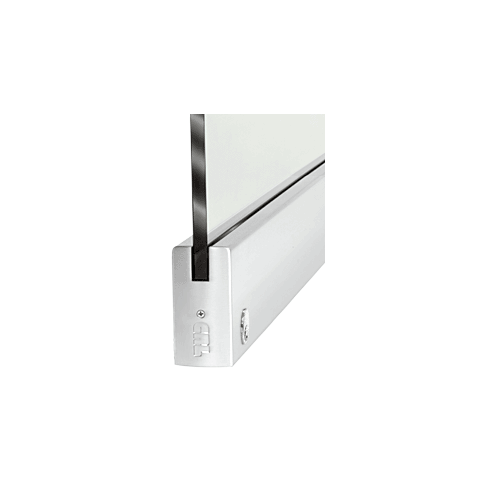 CRL DR4SPS38SL Polished Stainless 3/8" Glass 4" Square Door Rail With Lock - 35-3/4" Length