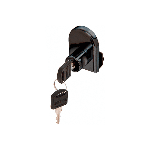 CRL LK12KA Black Cabinet Lock for Hinged Glass Door - Keyed Alike
