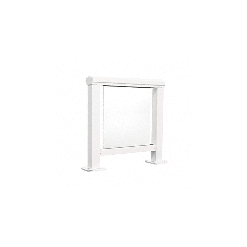 White Large Aluminum Railing Showroom Glass Display without Wood Base