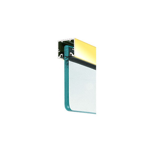 Brite Gold Anodized Wide U-Channel With Top Load Roll-In Glazing Gasket for 3/8" and 1/2" Glass - Custom Length