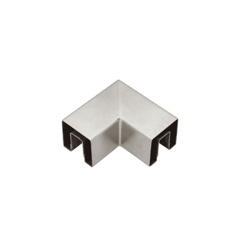 CRL GRS15HBS Brushed Stainless 90 Degree Horizontal Corner for 1-1/2" Square Glass Cap Railing