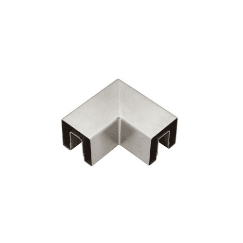 CRL GRS25HBS Brushed Stainless 90 Degree Horizontal Corner for 2-1/2" Square Glass Cap Railing