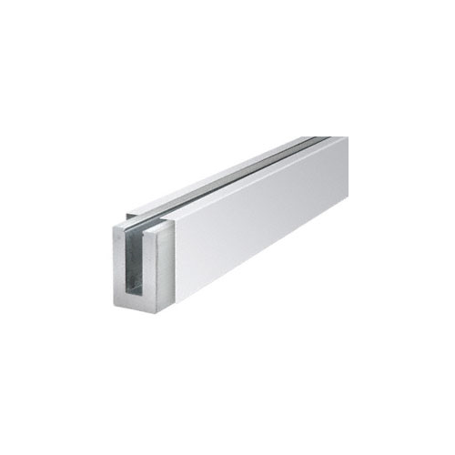 B7S Series Polished Stainless Custom Length Square Base Shoe Fascia Mount Drilled for 3/4" Glass