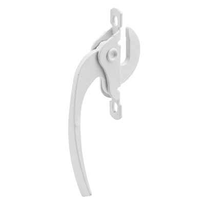 White Right Hand Casement Window Lock with 2-3/8" Screw Holes