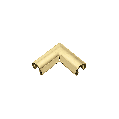 Polished Brass 63.5 mm Diameter 90 Degree Horizontal Corner for 21.52 mm or 25.52 mm Glass Cap Railing