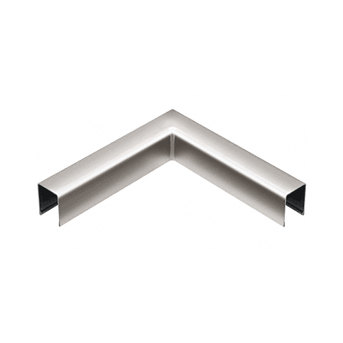 Polished Stainless U-Channel 90 Degree Horizontal Corner for 1/2" Glass Cap Railing