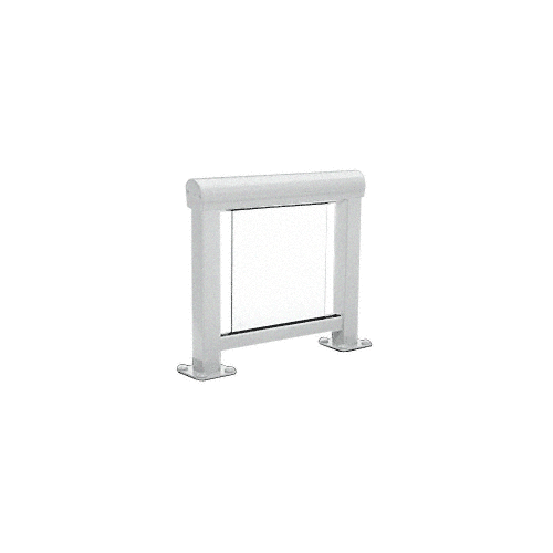 Metallic Silver 300 Series Aluminum Glass Railing System Small Showroom Display - No Base