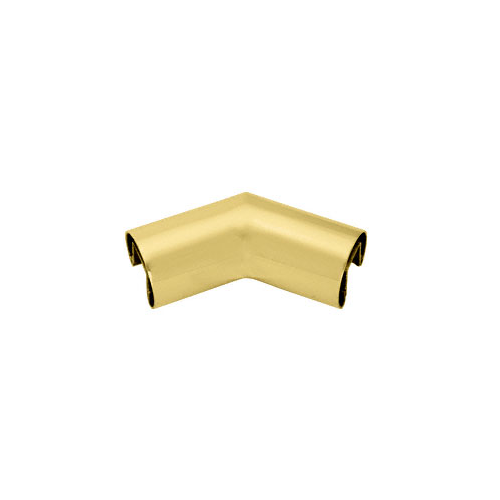 Satin Brass 2-1/2" Diameter 135 Degree Horizontal Corner for 1/2 or 5/8" Glass Cap Railing