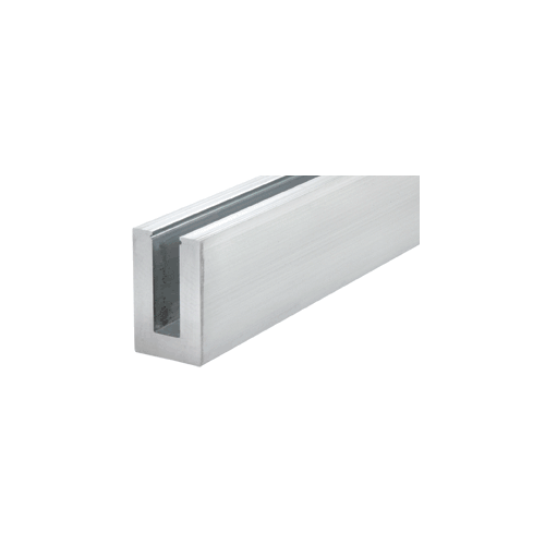 L56S Series Mill Aluminum Standard Square Base Shoe 10' Drilled with Fascia Holes Pattern "F" for 9/16" Glass