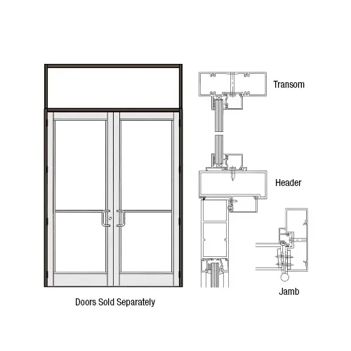 Storefront Transome CRL-U.S. Aluminum DH350A31FTP22 DH-350 Impact Resistant Storefront ...
