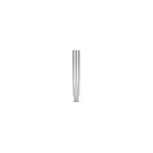 Polished Stainless 18" High 1" Square PP47 Mini Plaza Series Partition 4-Way Post With U-Channel