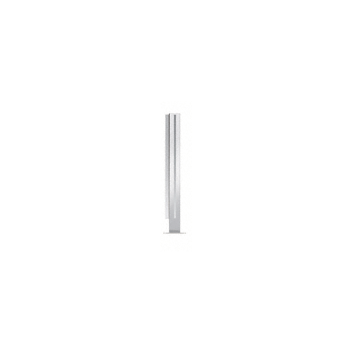 Polished Stainless 18" High 1" Square PP47 Mini Plaza Series Partition Corner Post with U-Channel