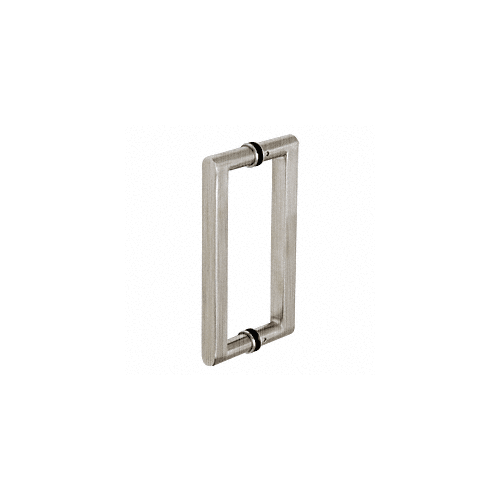Brushed Stainless 24" Glass Mounted Square Back-to-Back Pull Handle