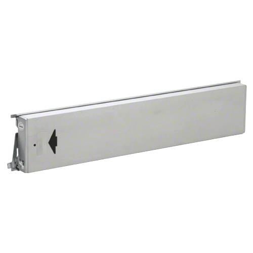 Model 3186 Mid-Panel Concealed Vertical Rod Exit Device Arrow Engraved On Push Pad Hex Bolts At Both Latch Points Left Hand Reverse Bevel Satin Aluminum Finish