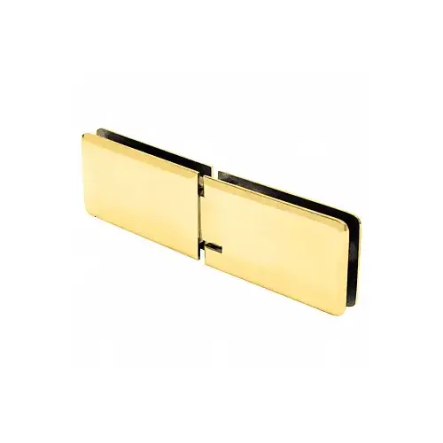 CRL GRA380BR Polished Brass Adjustable 180 Degree Glass-to-Glass Grande Series Hinge