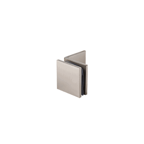 Brushed Nickel Fixed Panel Square Clamp With Large Leg