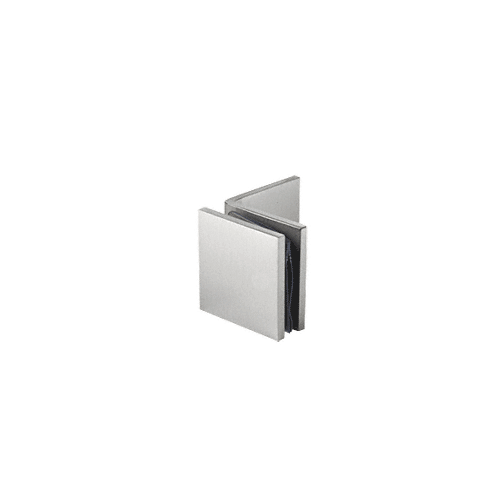 Brushed Satin Chrome Fixed Panel Square Clamp With Large Leg