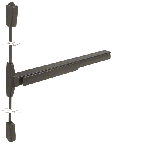 Surface Mounted Vertical Rod Panic Exit Device with Grooved Case Dark Bronze Finish 36" x 84" Exit Only