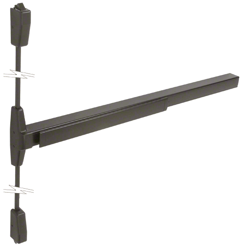 Surface Mounted Vertical Rod Panic Exit Device with Smooth Case Dark Bronze Finish 48" x 84" Exit Only
