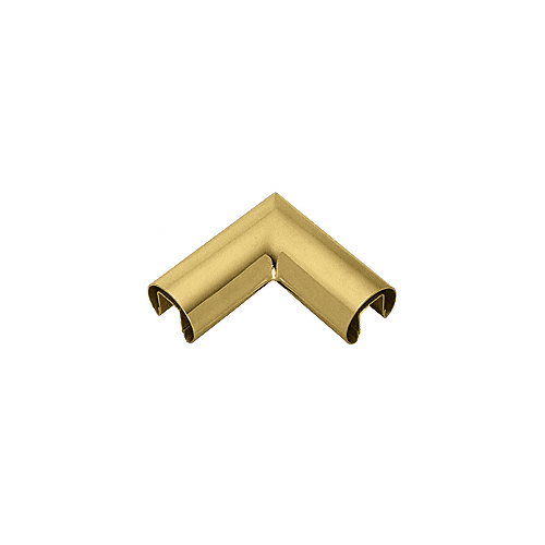 Polished Brass 2-1/2" Diameter 90 Degree Horizontal Corner for 3/4" Glass Cap Railing