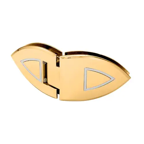 CRL CAT045GP Gold Plated with Polished Chrome Accents Cathedral 045 Series 135 degree Glass-to-Glass Hinge