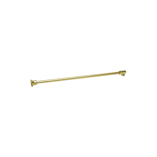 Polished Brass Frameless Shower Door Fixed Panel Wall-To-Glass Support Bar for 1/4" to 5/16" Thick Glass