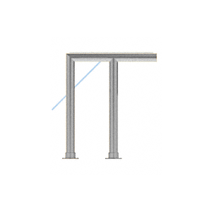 Brushed Stainless Contemporary 301 Series 1-1/2" Tubing Glass On Top and Front Only Moveable Glass Sneeze Guard