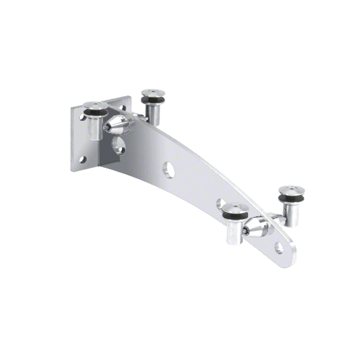 Polished Stainless 36" Glass Awning Curved Wall Bracket