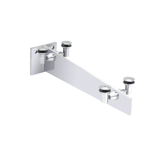 Polished Stainless 36" Glass Awning Sloped Wall Bracket