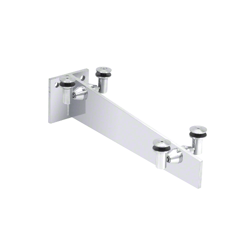 Polished Stainless 24" Glass Awning Sloped Wall Bracket