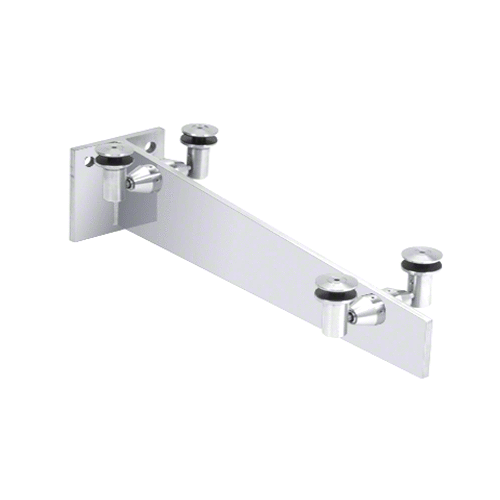 Polished Stainless 48" Glass Awning Sloped Wall Bracket