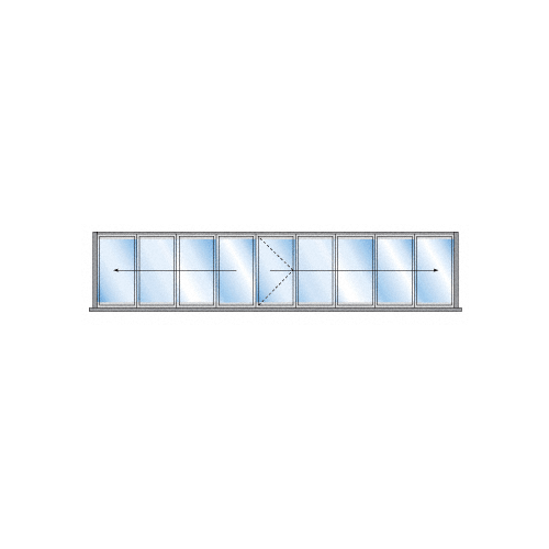 S55 Monterey 4+5 Bi-Fold Bi-Part Interior Swing with Flush Sill and Exterior Lever Lock Satin Anodized