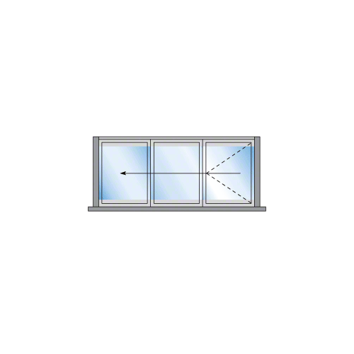 S55 Monterey Bi-Fold 3 Panel Left Hand Exterior Swing with Raised Sill and Exterior Lever Lock Satin Anodized