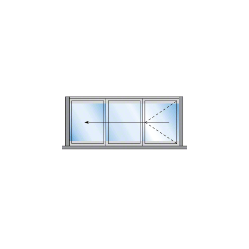 S55 Monterey Bi-Fold 3 Panel Left Hand Exterior Swing with Raised Sill Bronze Anodized