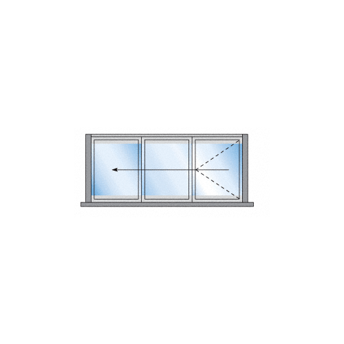 S55 Monterey Bi-Fold 3 Panel Left Hand Interior Swing with Flush Sill and Exterior Lever Lock Satin Anodized