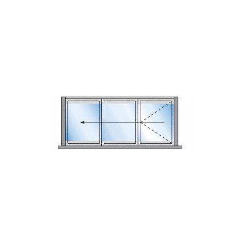 S55 Monterey Bi-Fold 3 Panel Left Hand Interior Swing with Raised Sill and Exterior Lever Lock Satin Anodized