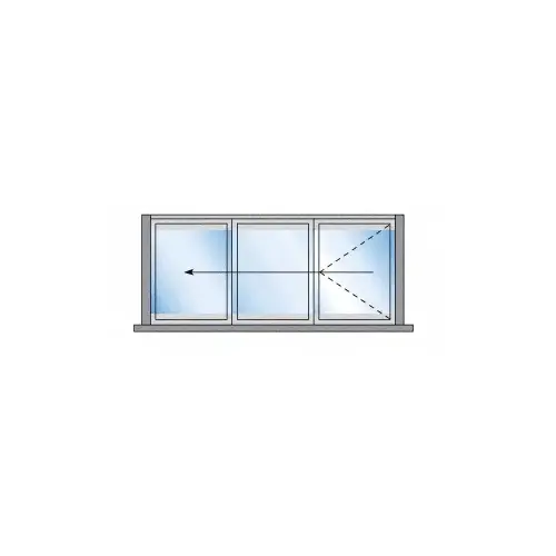 S55 Monterey Bi-Fold 3 Panel Left Hand Interior Swing with Raised Sill Satin Anodized