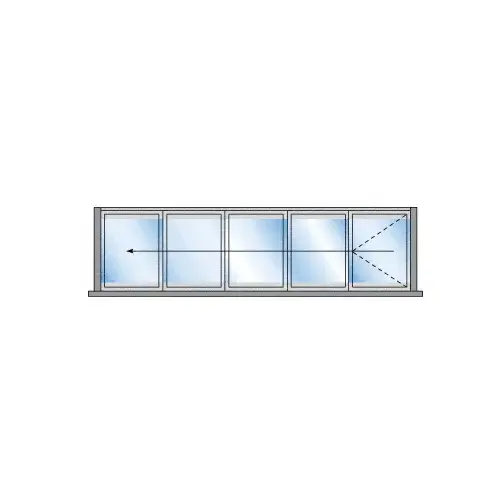 CRL M5A50F1WH S55 Monterey Bi-Fold 5 Panel Left Hand Interior Swing with Flush Sill White Powder Coat