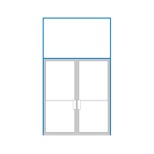U. S. Aluminum Clear Anodized NOA 1-3/4" x 4-1/2" Transom Frame for Pair 72" x 84" Swing Out Doors