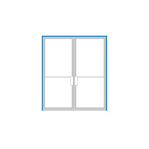 Clear Anodized 1-3/4" x 4-1/2" Up and Over Frame for a Pair of Doors Butt Hung Non Impact for 72" x 84" Door Opening