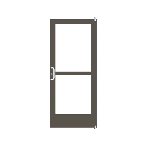 Bronze Black Anodized Custom Single Series 400 Medium Stile Offset Pivot Entrance Door With Panic for Surface Mount Door Closer